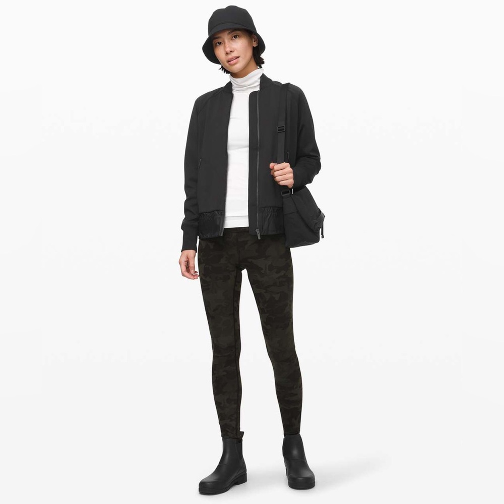 Lululemon Swept Along Jacket Black Bomber Activewear Spring Travel Athleisure